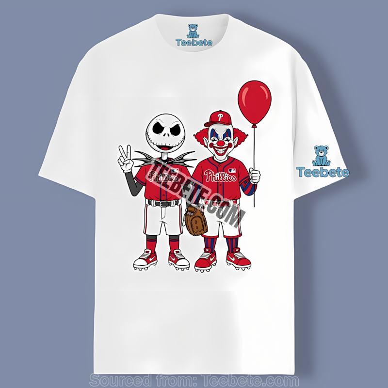 Halloween Jack Skellington And Pennywise Philadelphia Phillies Shirt