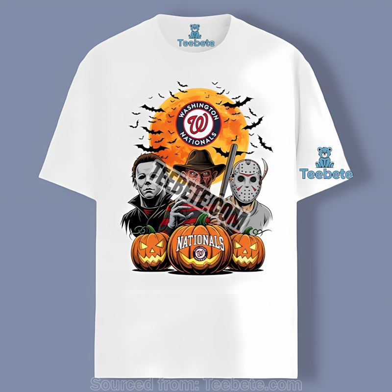 Halloween Jason Voorhees Michael Myers Freddy Krueger Washington Nationals Adults Shirt