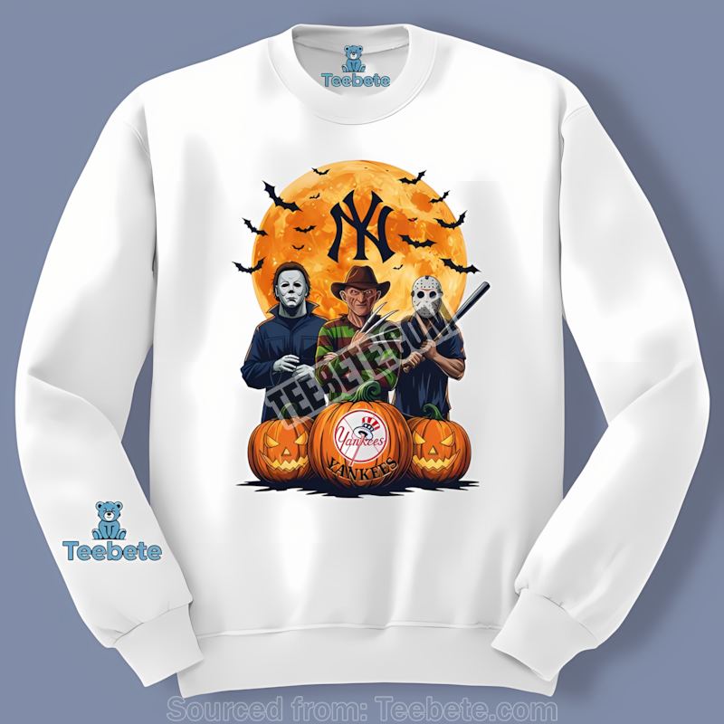 Halloween Jason Voorhees New York Yankees Michael Myers Long Sleeve Halloween Jason Voorhees New York Yankees Michael Myers Long Sleeve