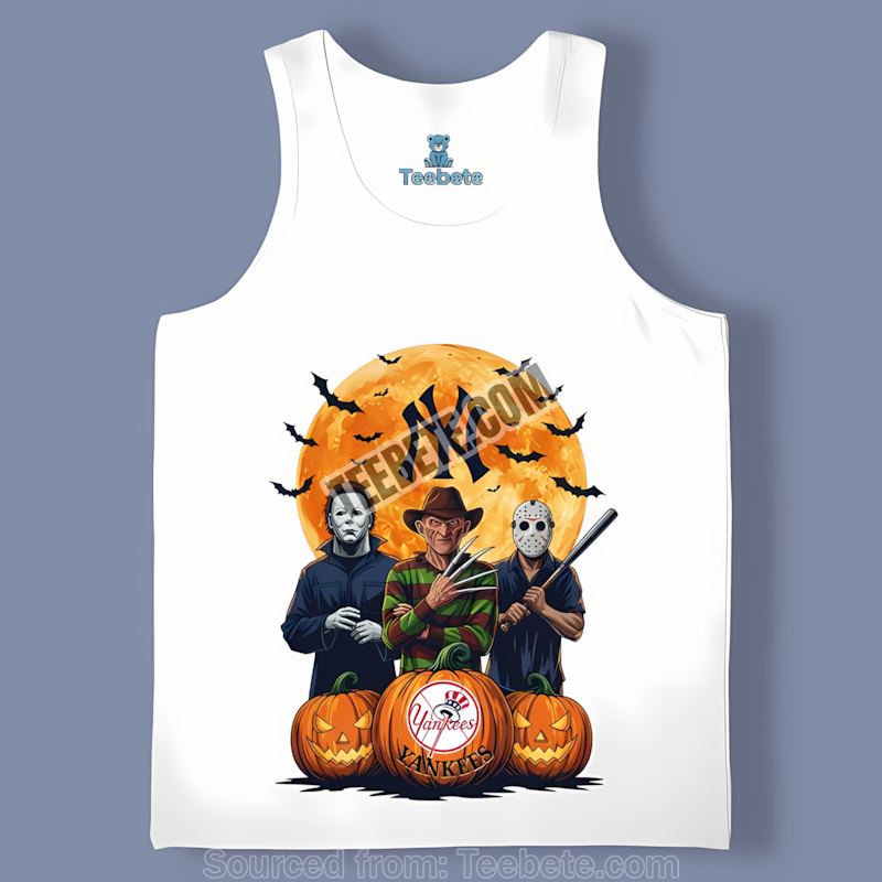Halloween Jason Voorhees New York Yankees Michael Myers Tanktop Halloween Jason Voorhees New York Yankees Michael Myers Tanktop