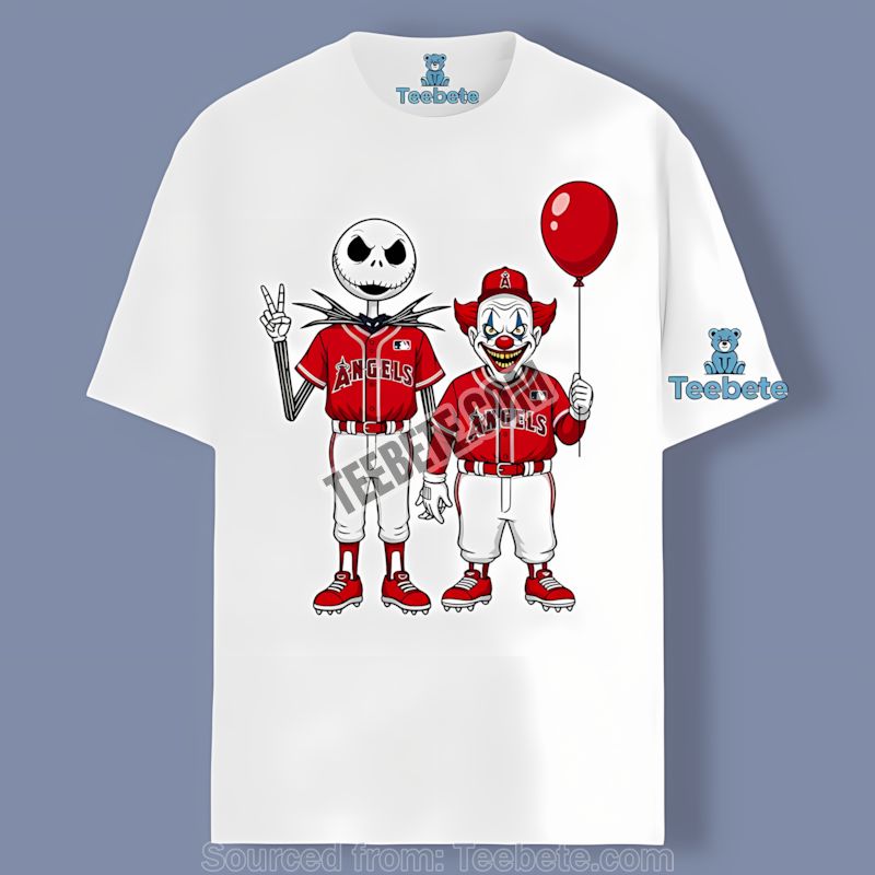 Halloween Los Angeles Angels Jack Skellington Pennywise Shirt Unisex Style