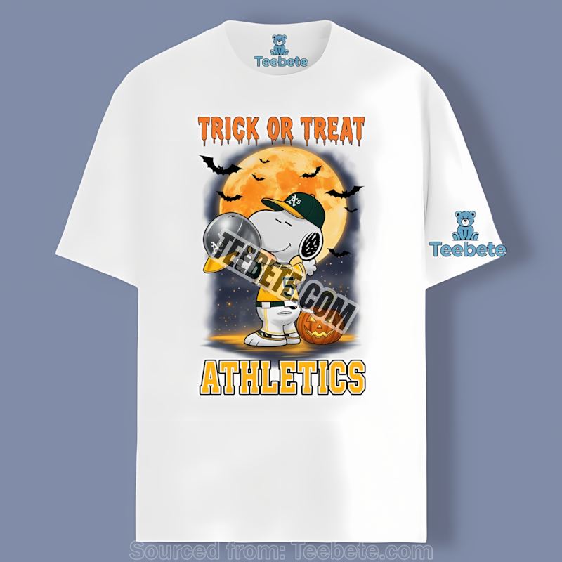 Halloween Snoopy Trick Or Treat Oakland Athletics Graphic Shirt