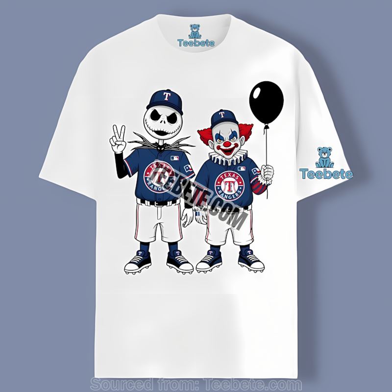 Halloween Texas Rangers Jack Skellington And Pennywise Trendy Shirt