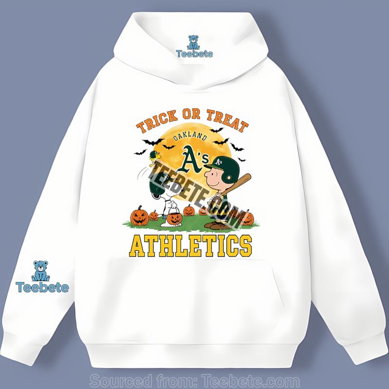 Halloween Trick Or Treat Charlie Brown Snoopy Oakland Athletics Hoodie Halloween Trick Or Treat Charlie Brown Snoopy Oakland Athletics Hoodie