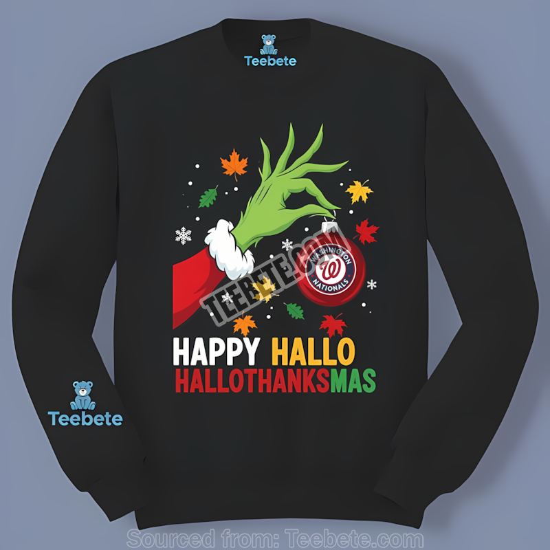 Happy Hallothanksmas Washington Nationals Vintage Long Sleeve Happy Hallothanksmas Washington Nationals Vintage Long Sleeve