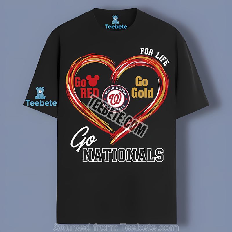 Heart Go Red Go Gold Washington Nationals Retro Shirt