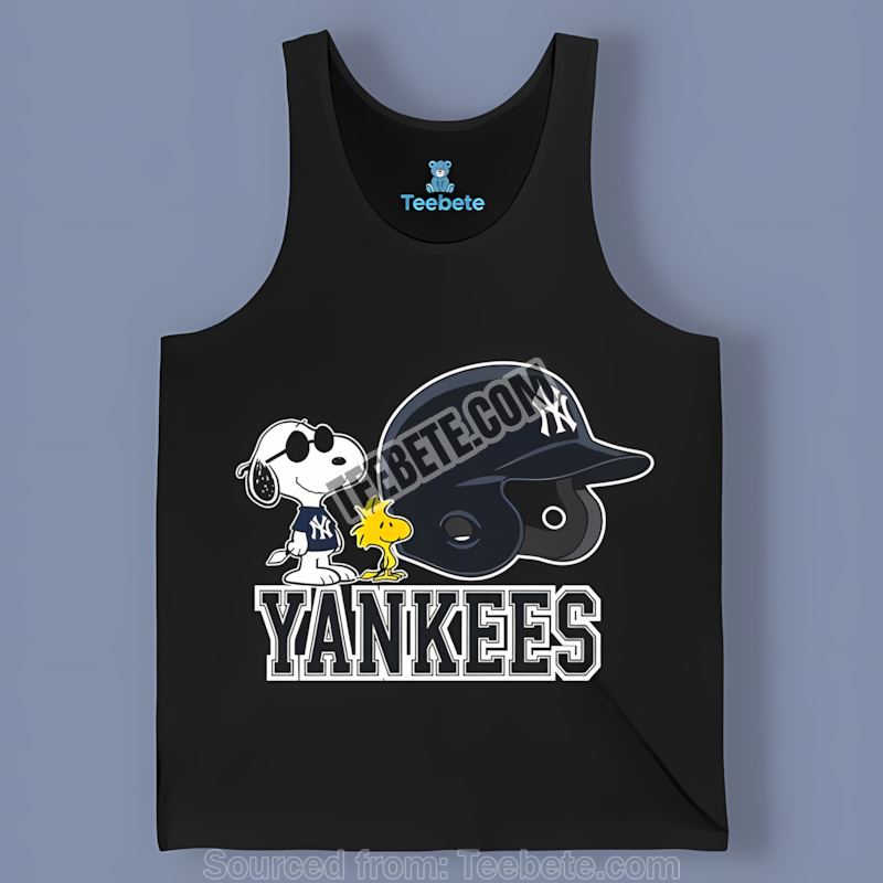 Helmet Vs Snoopy Woodstock New York Yankees Graphic Tanktop Fans Helmet Vs Snoopy Woodstock New York Yankees Graphic Tanktop Fans