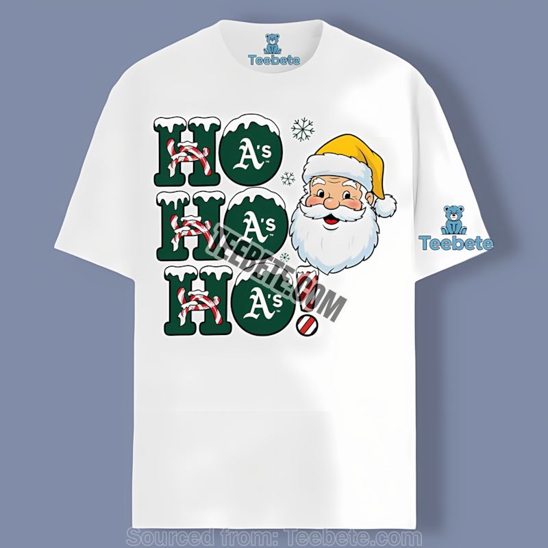 Ho Ho Ho Santa Christmas Oakland Athletics Color Shirt