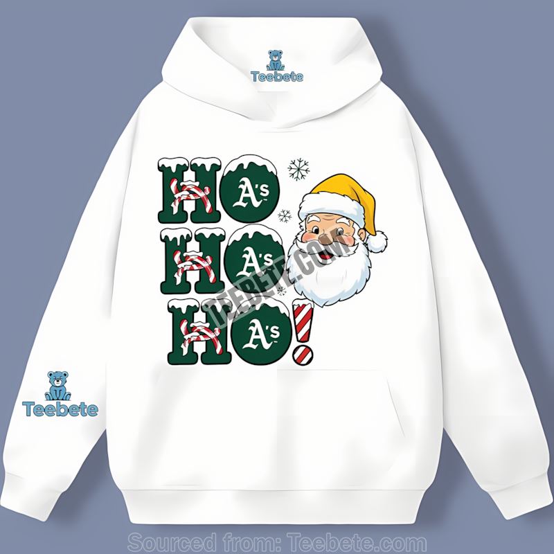 Ho Ho Ho Santa Christmas Oakland Athletics Color Hoodie Ho Ho Ho Santa Christmas Oakland Athletics Color Hoodie