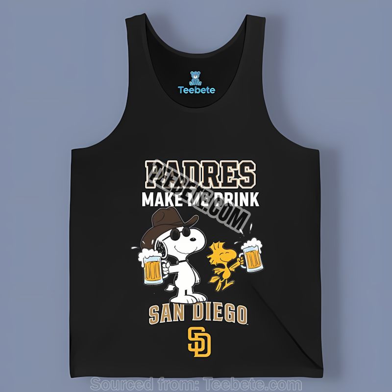 Holiday San Diego Padres Snoopy Make Me Drink Trendy Tanktop Holiday San Diego Padres Snoopy Make Me Drink Trendy Tanktop