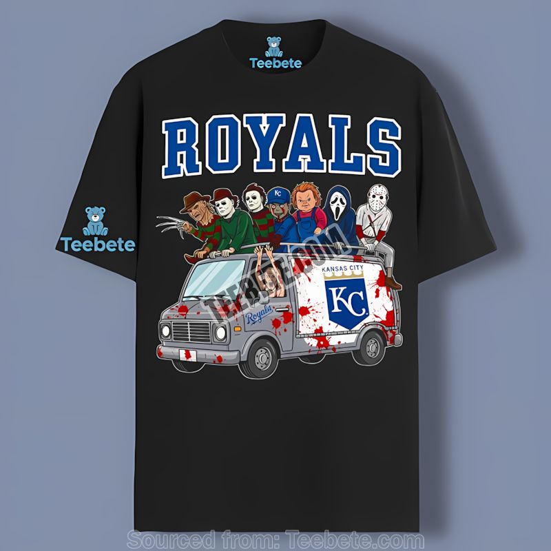 Horror Kansas City Royals Vs Halloween Characters On Bus Shirt