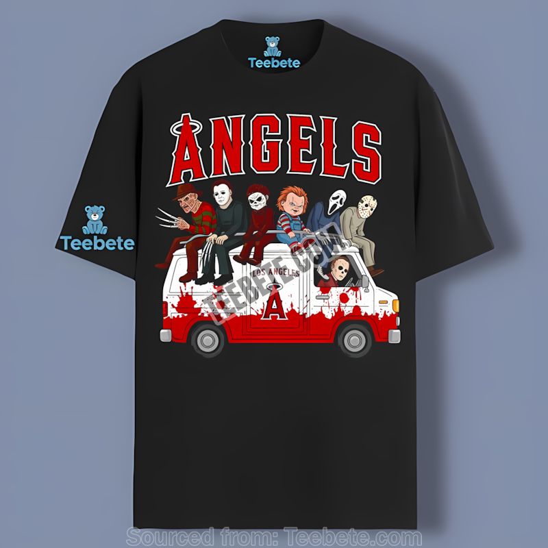 Horror Los Angeles Angels Vs Halloween Characters Shirt Sports Fan
