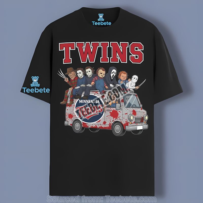 Horror Minnesota Twins Vs Halloween Characters Bus Shirt