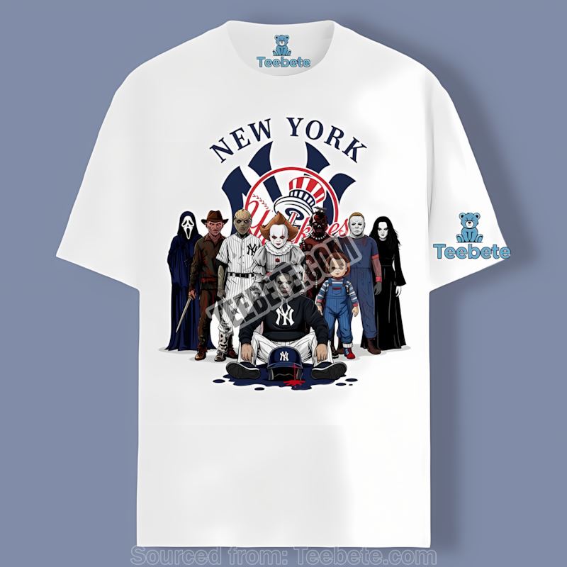 Horror Movie Characters New York Yankees Halloween Vintage Shirt