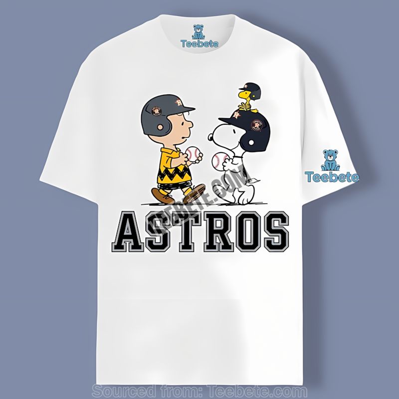 Houston Astros Charlie Brown Snoopy Play Baseball Shirt