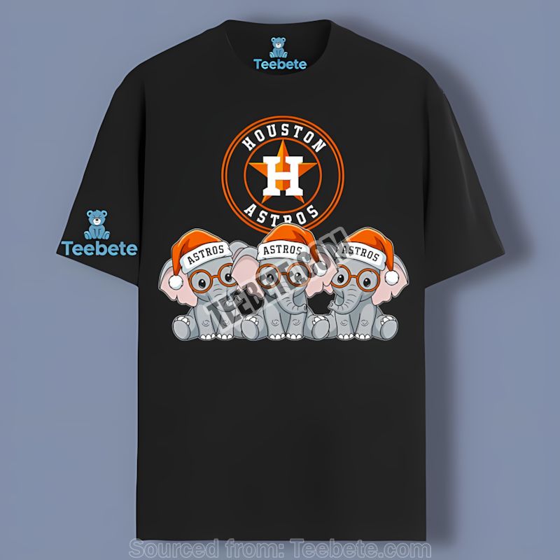 Houston Astros Christmas Elephants Cotton Shirt