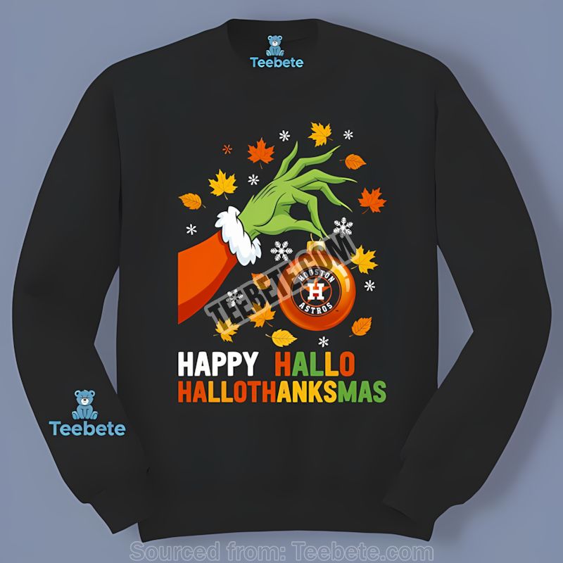 Houston Astros Happy Hallothanksmas Holiday Long Sleeve Houston Astros Happy Hallothanksmas Holiday Long Sleeve