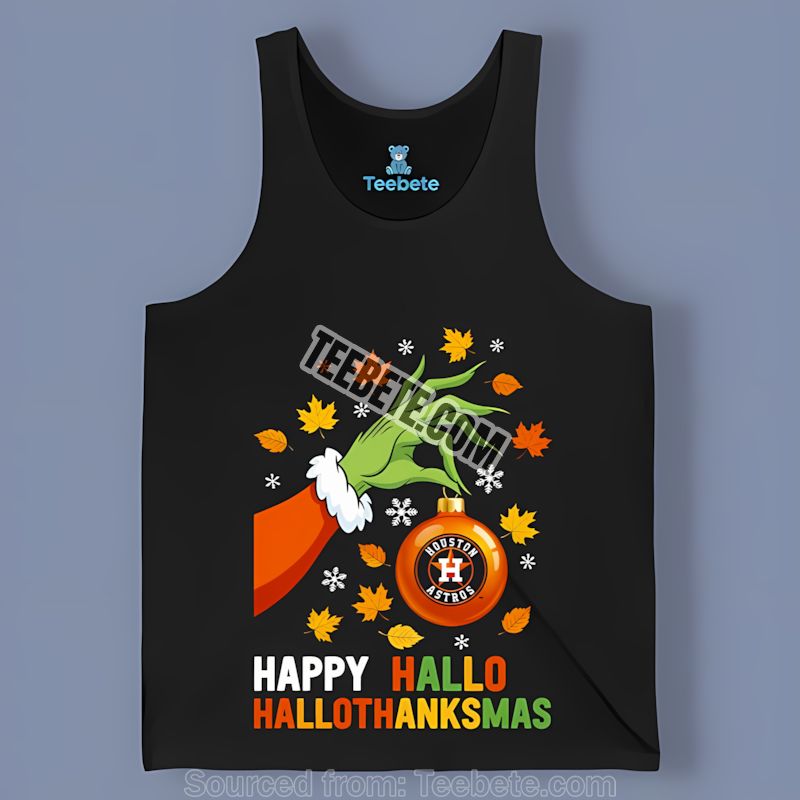 Houston Astros Happy Hallothanksmas Holiday Tanktop Houston Astros Happy Hallothanksmas Holiday Tanktop