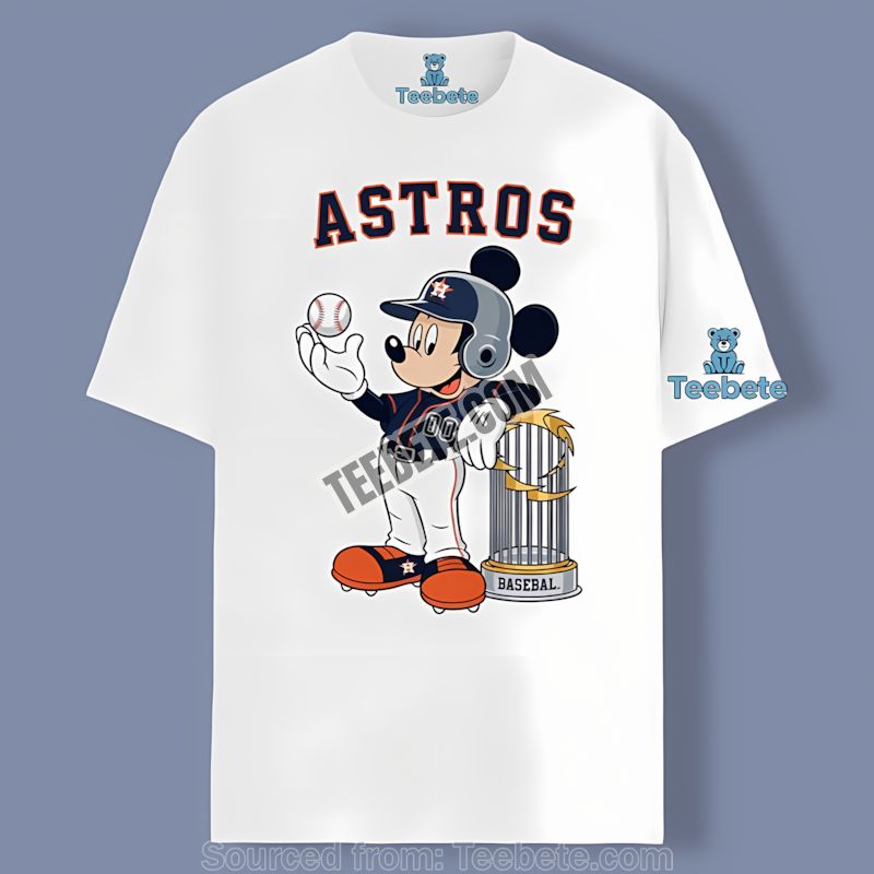 Houston Astros Mickey Baseball Bat Cartoon Shirt