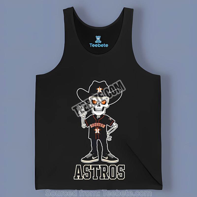 Houston Astros Skeleton Cowboy Halloween Regular Tanktop Houston Astros Skeleton Cowboy Halloween Regular Tanktop