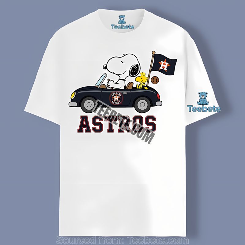 Houston Astros Snoopy Driving Car Cartoon Fan Shirt