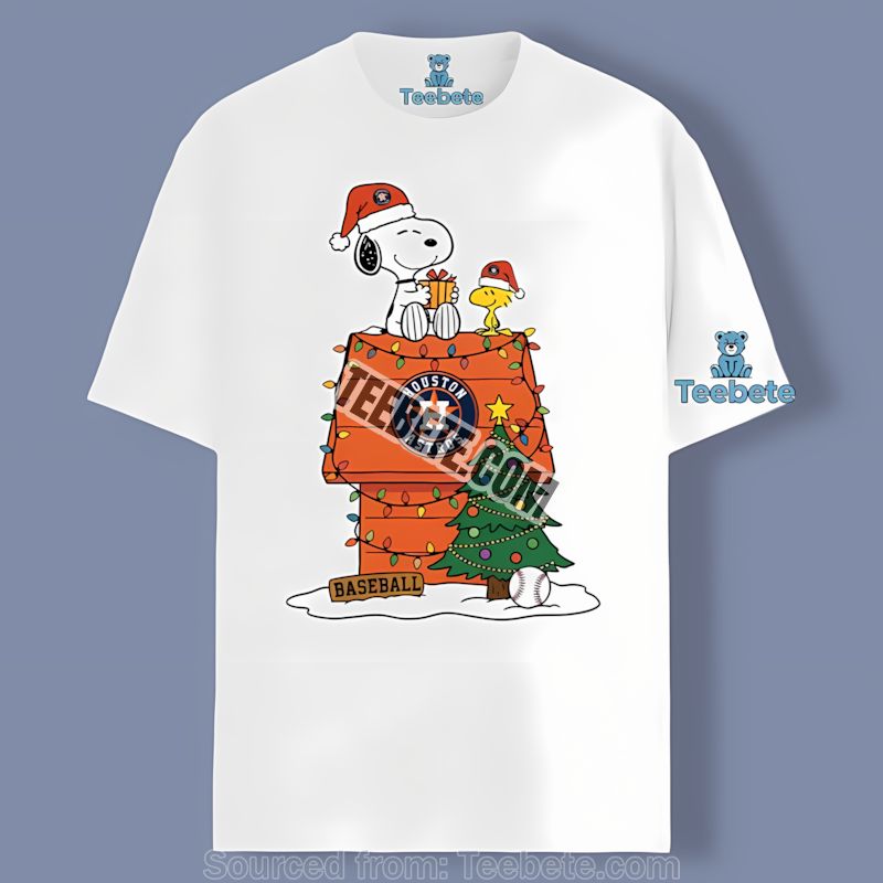 Houston Astros Snoopy Woodstock Christmas Graphic Shirt