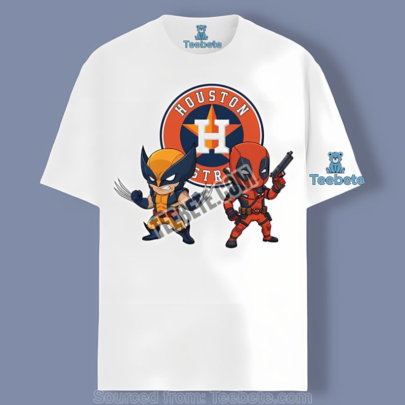 Houston Astros Wolverine Deadpool Superhero Shirt
