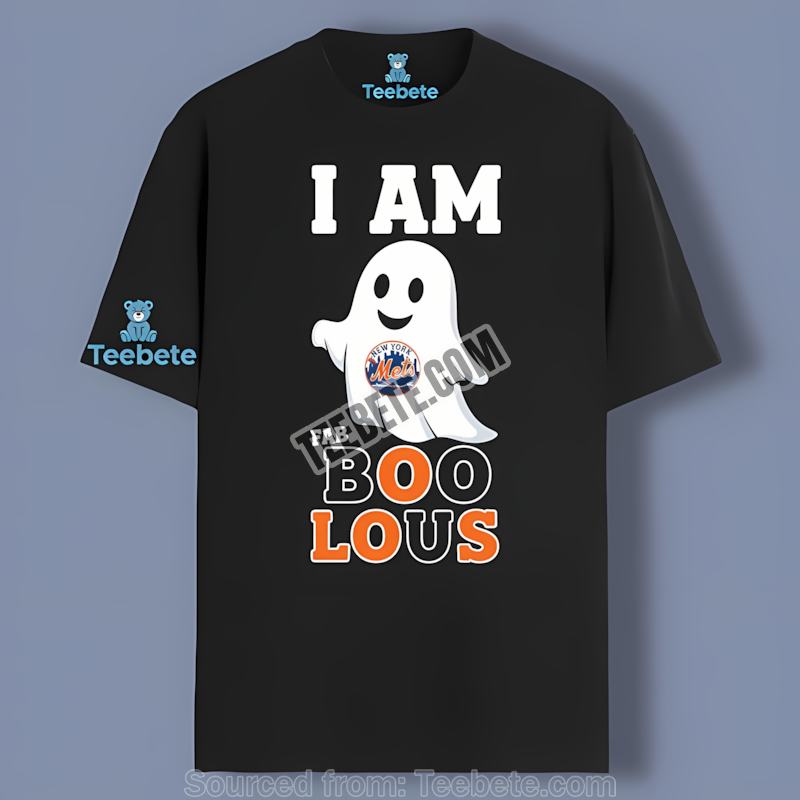 I Am Fab Boo Lous New York Mets Ghost Cotton Shirt