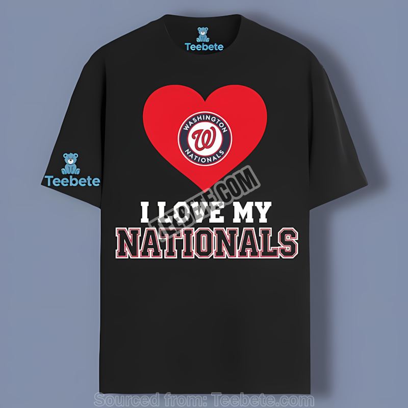 I Love My Nationals Heart Washington Nationals Adults Shirt
