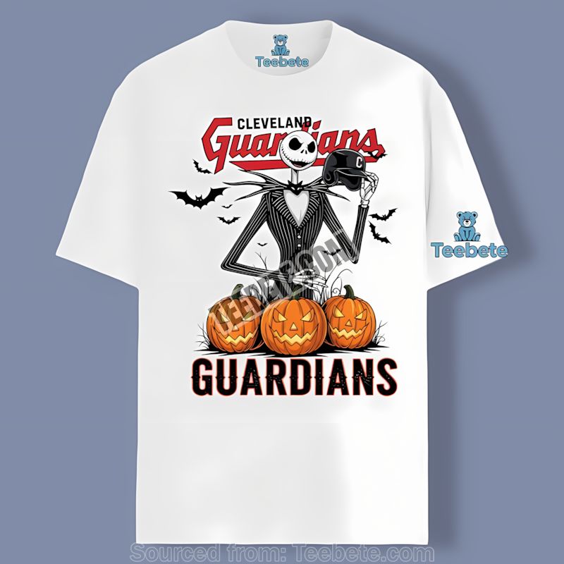Jack Skellington Cleveland Guardians Pumpkin Shirt