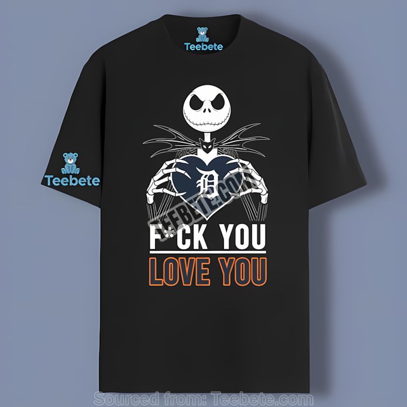 Jack Skellington Detroit Tigers Heart Classic Shirt