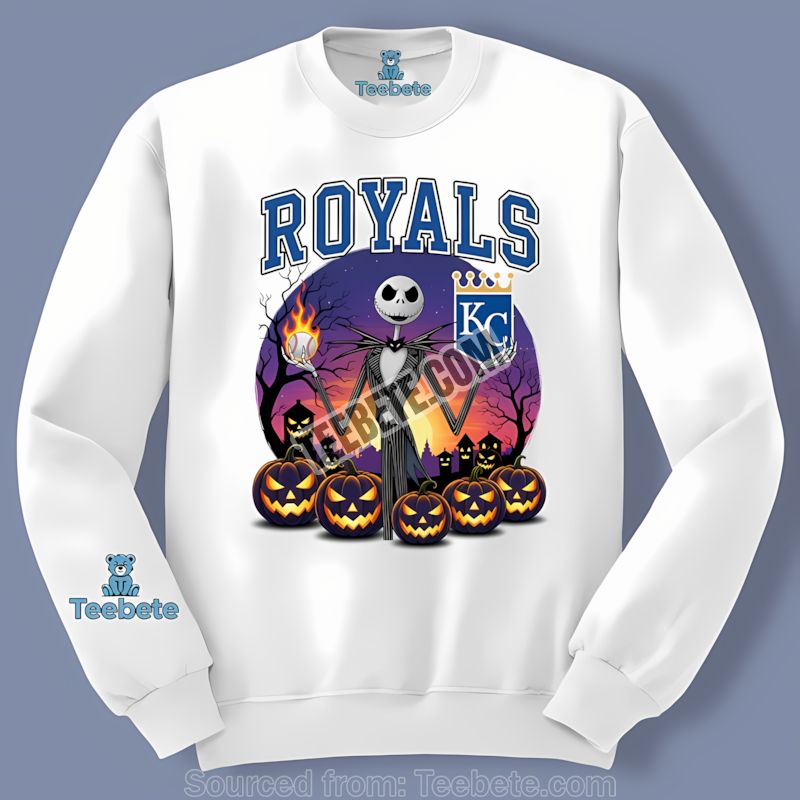 Jack Skellington Kansas City Royals Halloween Color Long Sleeve Jack Skellington Kansas City Royals Halloween Color Long Sleeve