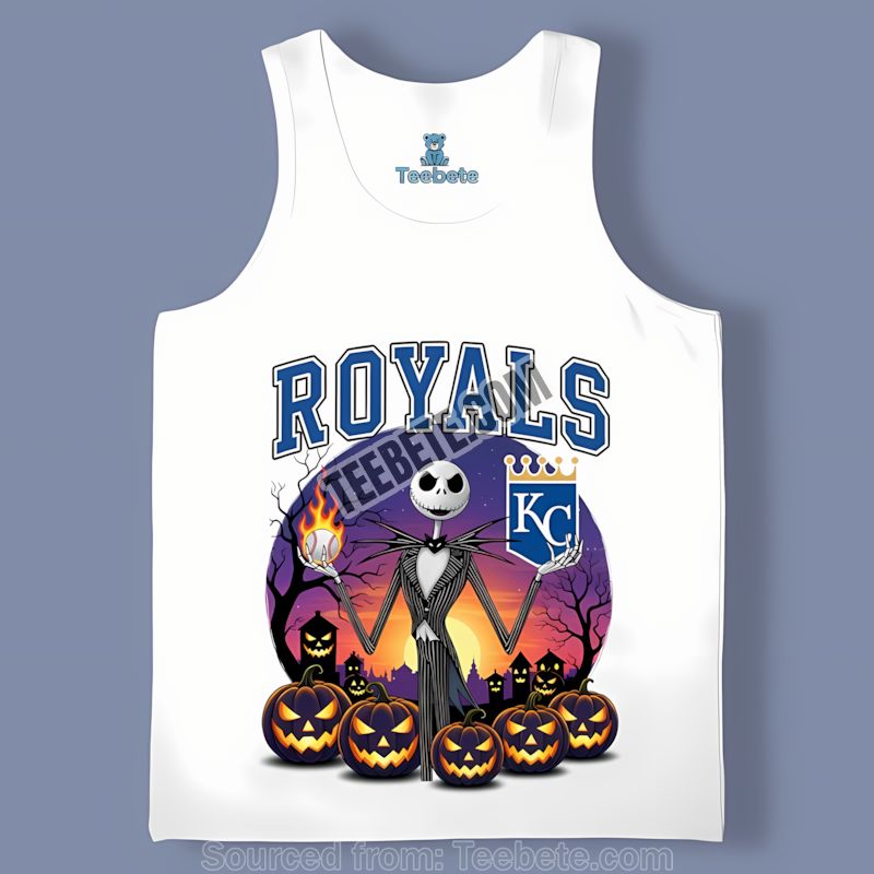 Jack Skellington Kansas City Royals Halloween Color Tanktop Jack Skellington Kansas City Royals Halloween Color Tanktop