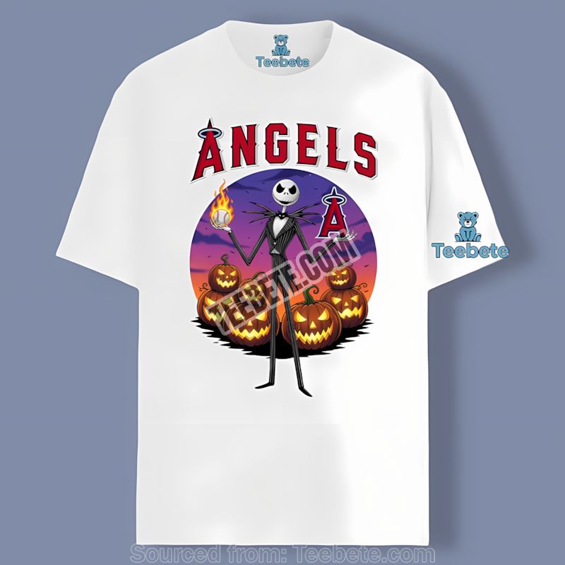 Jack Skellington Los Angeles Angels Halloween Shirt Soft Cotton
