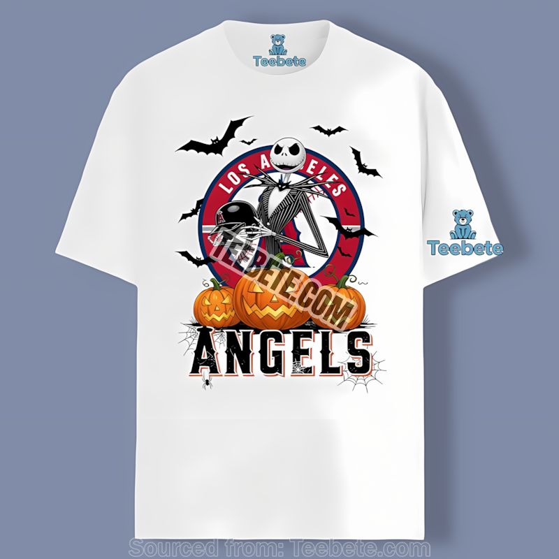 Jack Skellington Los Angeles Angels Pumpkin Shirt Unisex Halloween Style