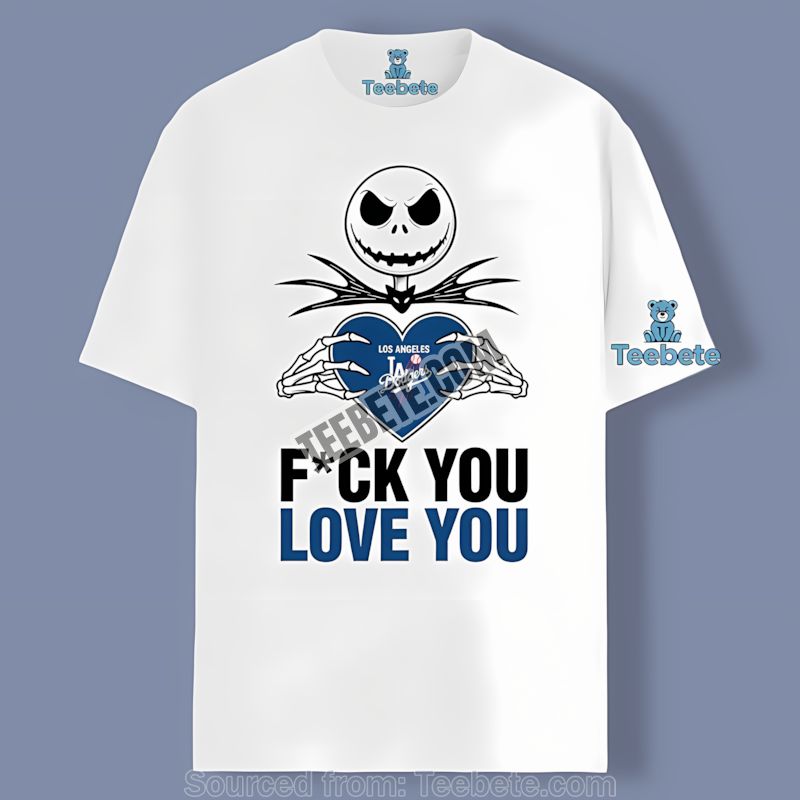 Jack Skellington Los Angeles Dodgers Heart Graphic Shirt