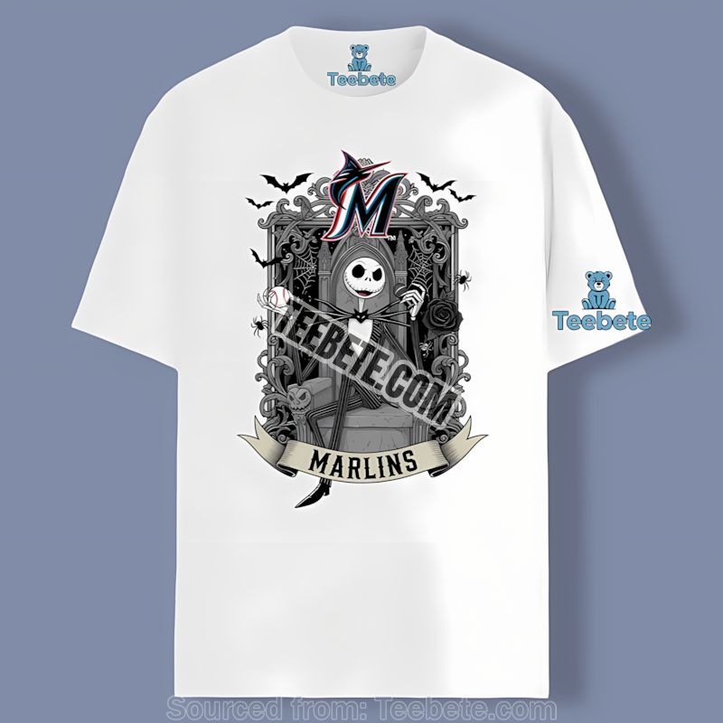 Jack Skellington Miami Marlins Throne Trendy Graphic Shirt