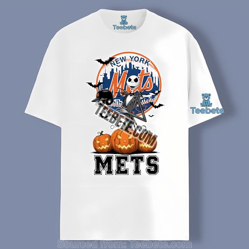 Jack Skellington New York Mets Halloween Pumpkin Graphic Shirt