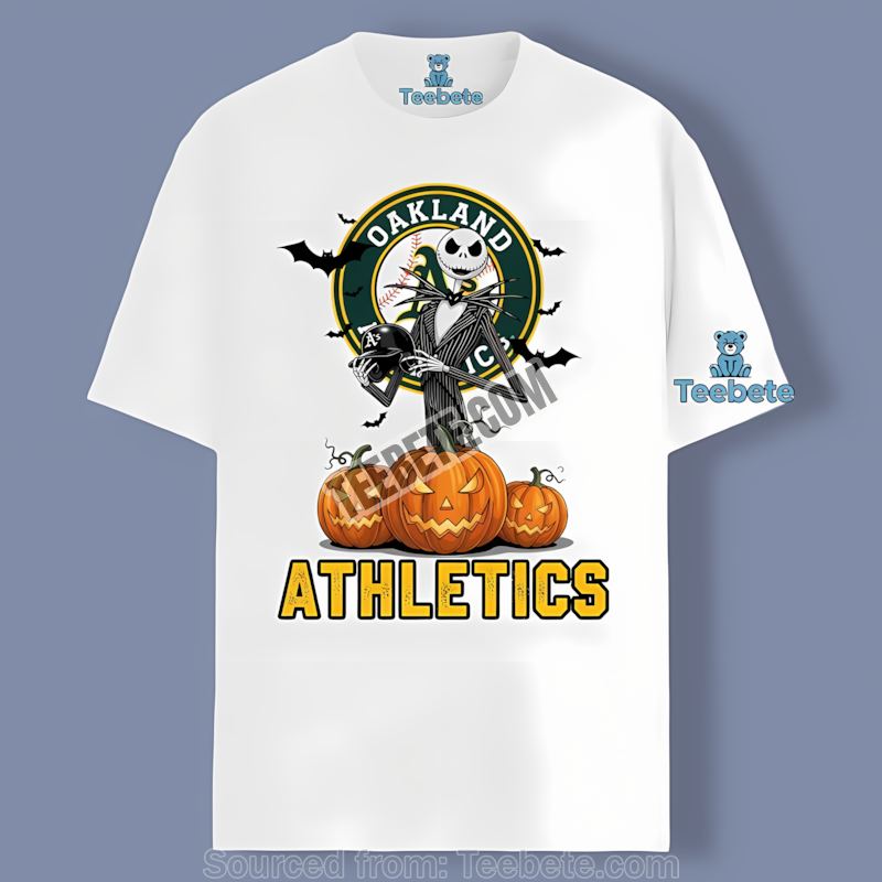 Jack Skellington Oakland Athletics Halloween Color Shirt