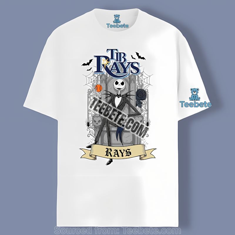 Jack Skellington On Throne Supporting Tampa Bay Rays Cotton Shirt