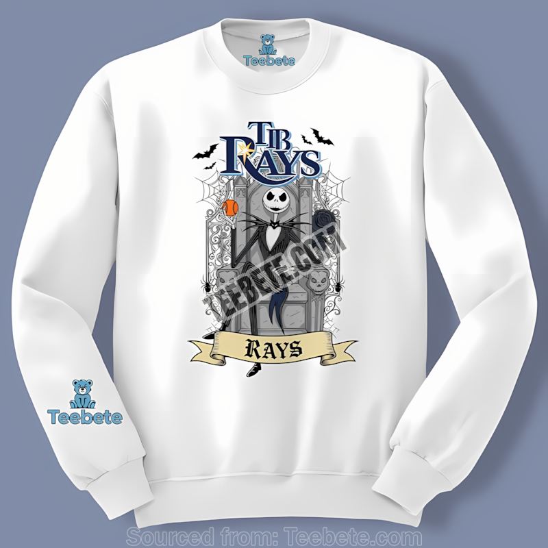 Jack Skellington On Throne Supporting Tampa Bay Rays Cotton Long Sleeve Jack Skellington On Throne Supporting Tampa Bay Rays Cotton Long Sleeve