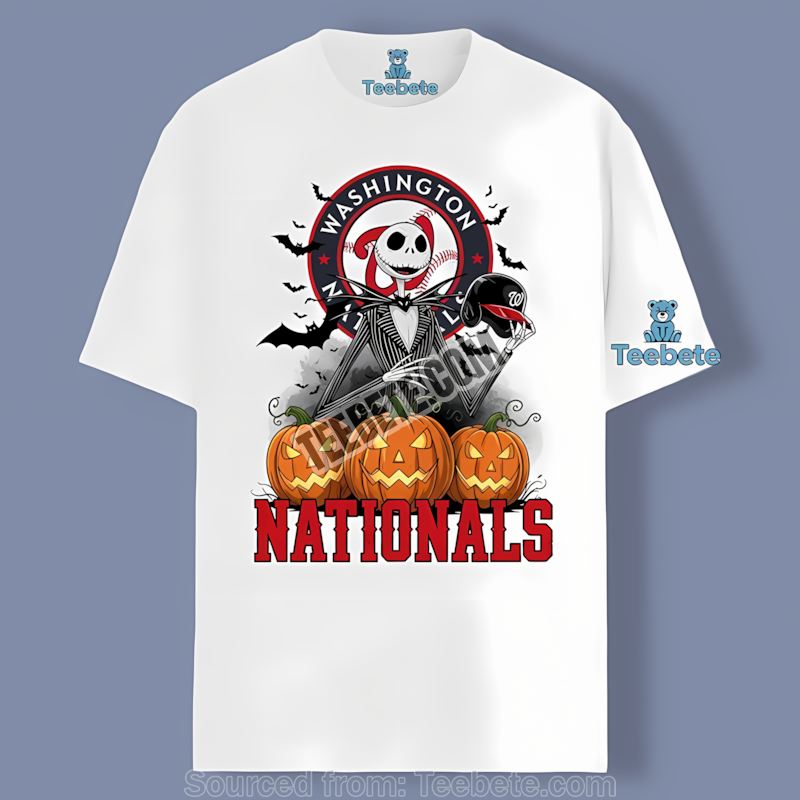 Jack Skellington Washington Nationals Halloween Pumpkin Cotton Shirt