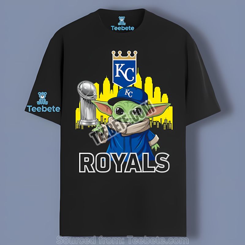 Kansas City Royals Baby Yoda Holding World Series Trophy Shirt