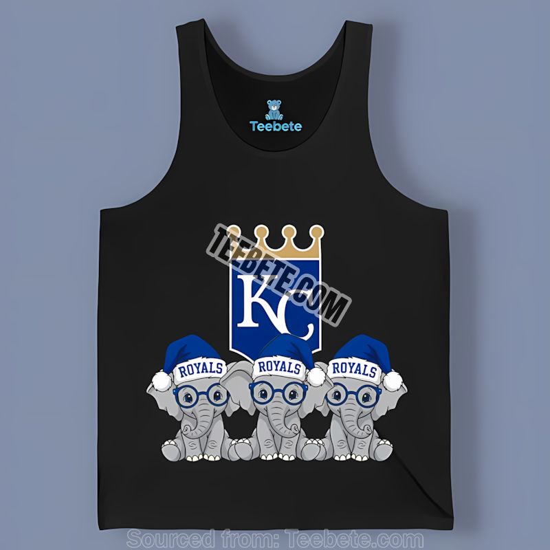Kansas City Royals Christmas Elephants Holiday Themed Tanktop Kansas City Royals Christmas Elephants Holiday Themed Tanktop