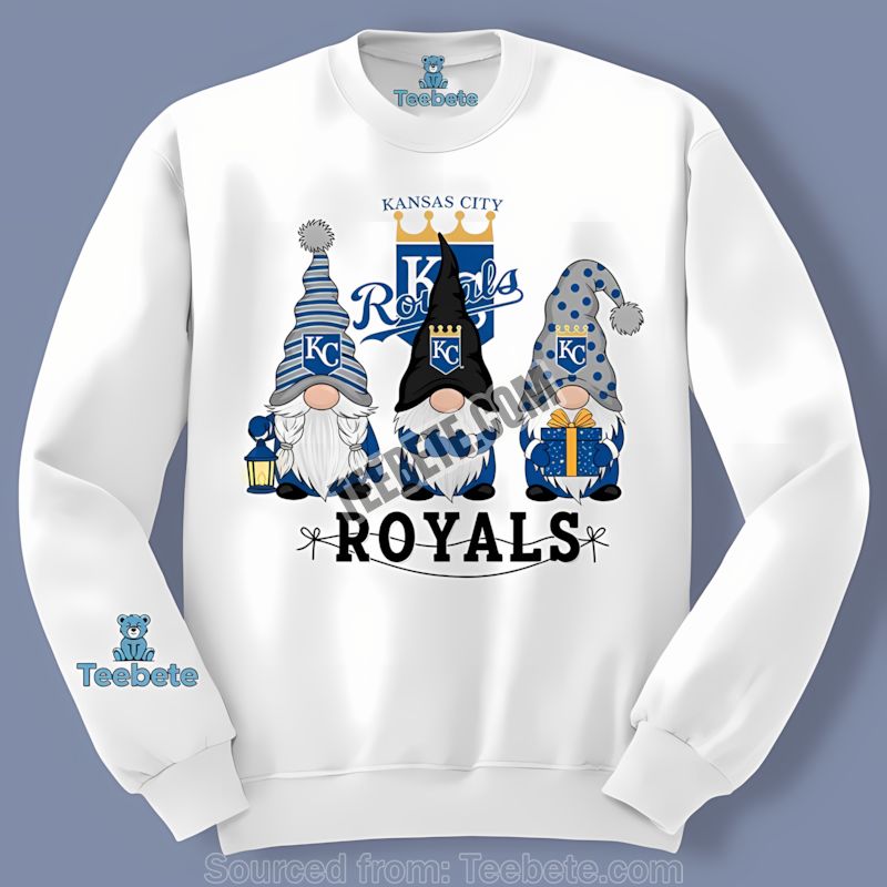 Kansas City Royals Christmas Gnomes Fans Adults Long Sleeve Kansas City Royals Christmas Gnomes Fans Adults Long Sleeve