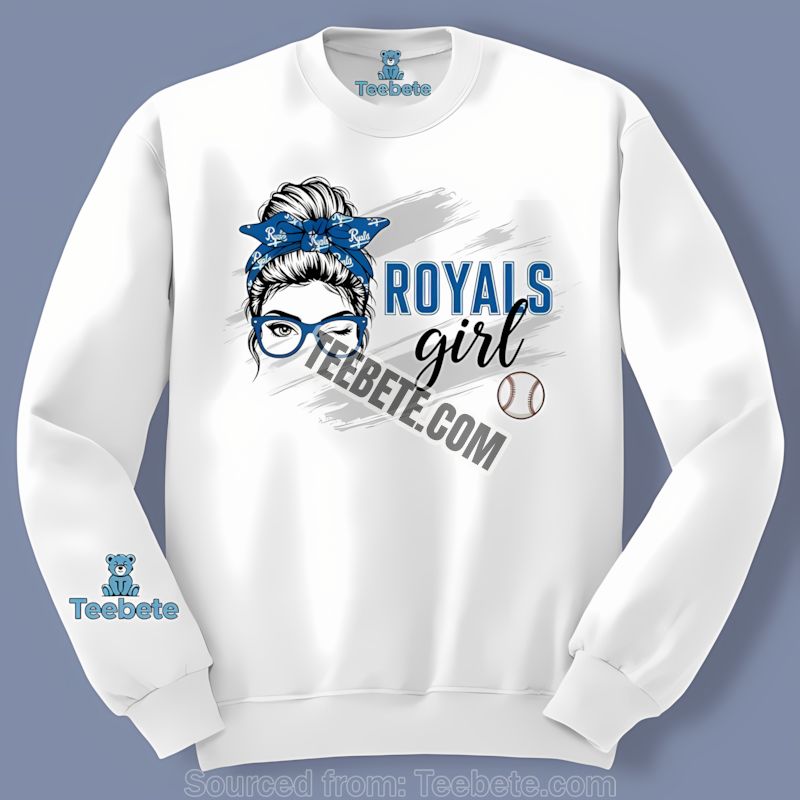 Kansas City Royals Girl Vintage Baseball Fan Long Sleeve Kansas City Royals Girl Vintage Baseball Fan Long Sleeve