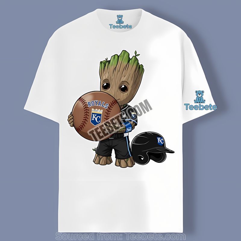 Kansas City Royals Groot Playing Baseball Sports Shirt