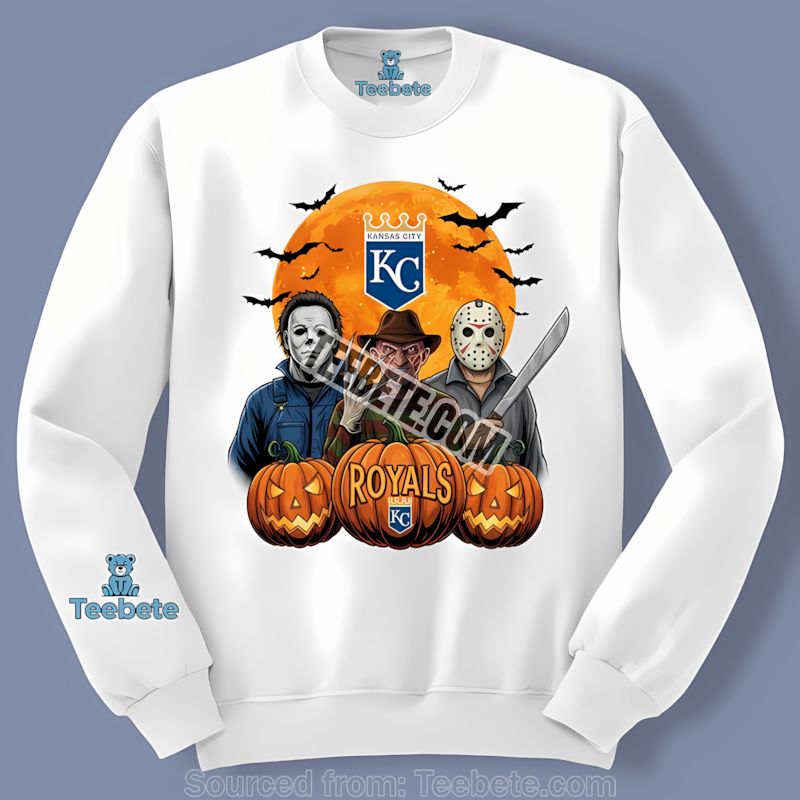 Kansas City Royals Halloween Jason Myers Freddy Graphic Long Sleeve Kansas City Royals Halloween Jason Myers Freddy Graphic Long Sleeve