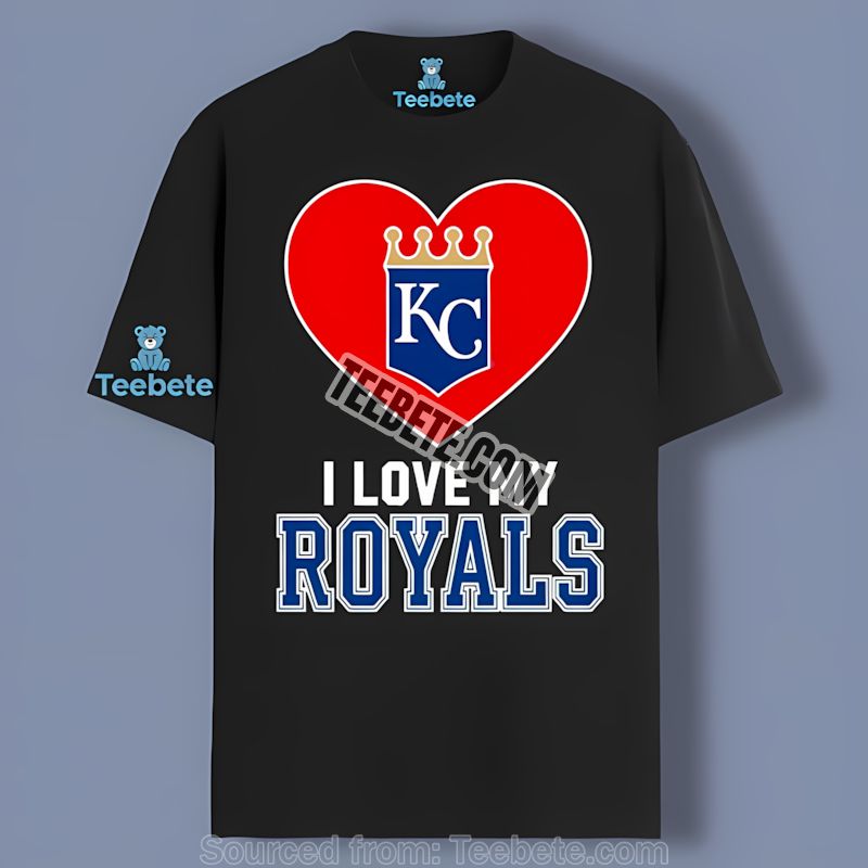 Kansas City Royals I Love My Royals Heart Retro Fan Shirt