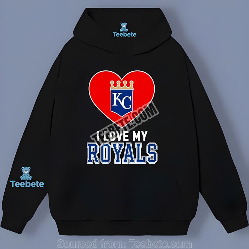 Kansas City Royals I Love My Royals Heart Retro Fan Hoodie Kansas City Royals I Love My Royals Heart Retro Fan Hoodie